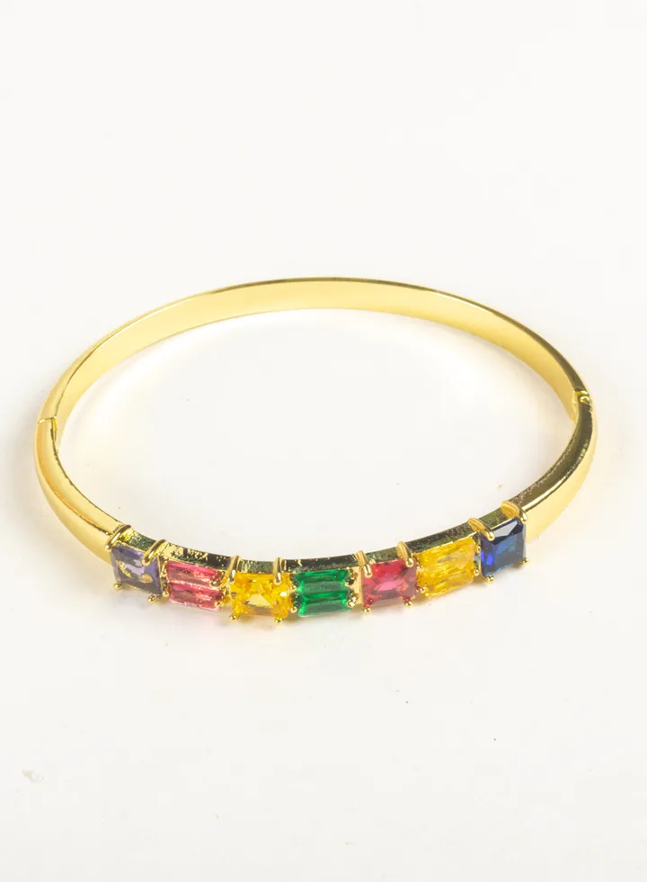 Platinum Multi Colored Zirconic Bracelet