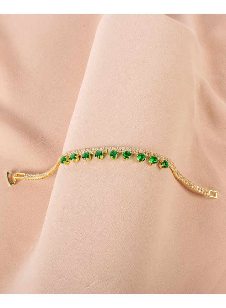 Green Zirconic Stainless Steel Bracelet