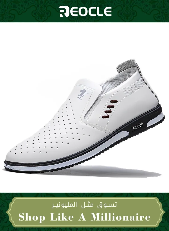 Casual Men's British Style Slip-on Versatile Soft-soled Leather Shoes Trendy Business Comfortable Fashion