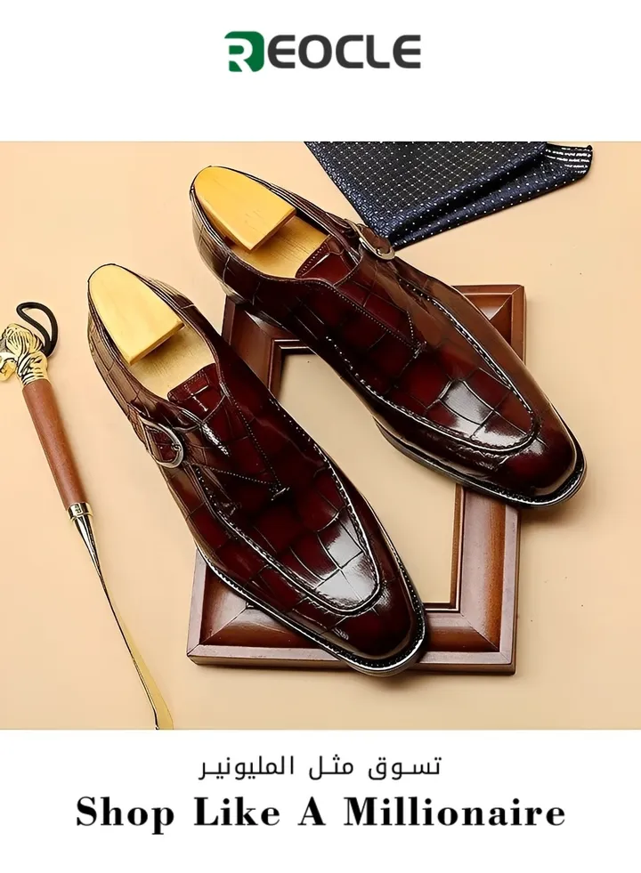 Men's Slip-On Penny Loafers Business Casual Comfortable Classic Men's Dress Shoes in Black.