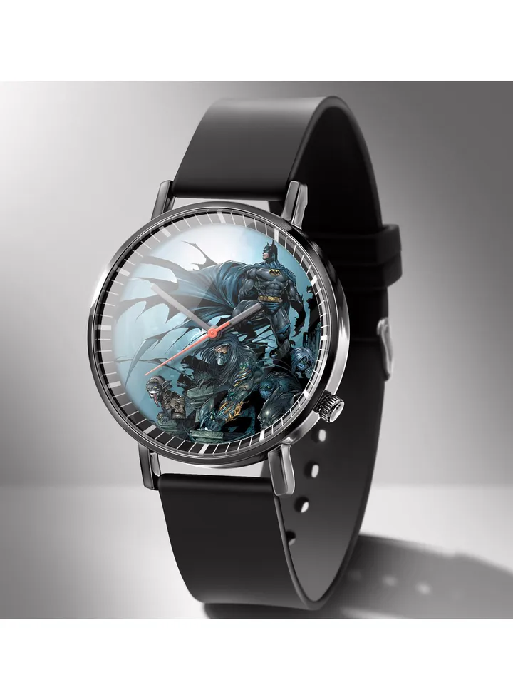 Batman Pattern Kids Watch Silicone Strap Suitable for Kids Gift Watches of All Ages