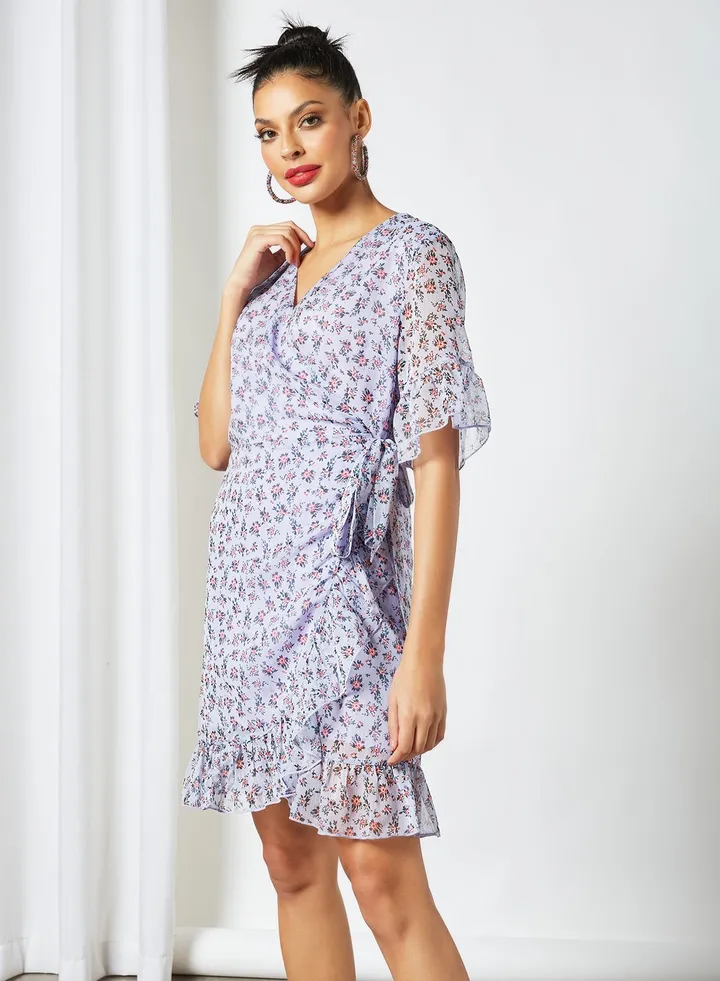 Floral Print Dress Blue