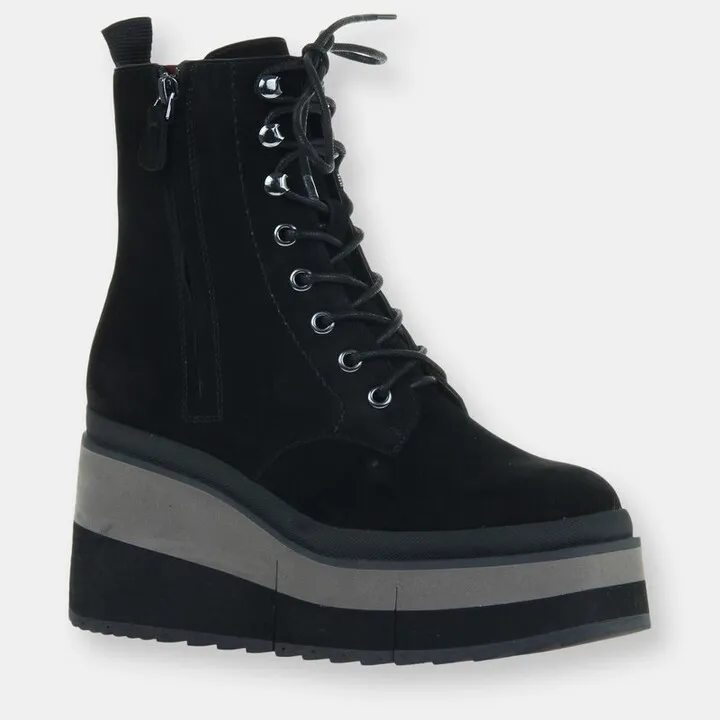 Naked Feet BURNOUT Platform Combat Boots - Black