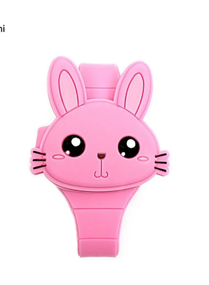 Cute digital watches in the shape of a rabbit, sports buckle watch, best gift for children