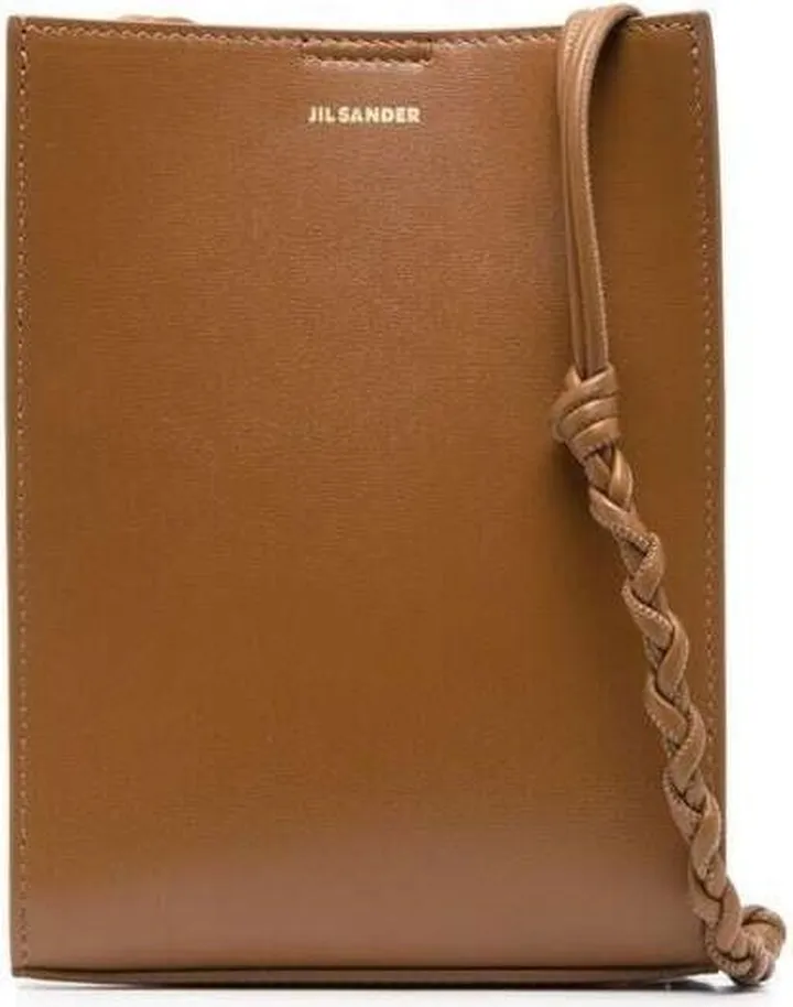 Brown Tangle Mini Crossbody Bag In Leather Woman