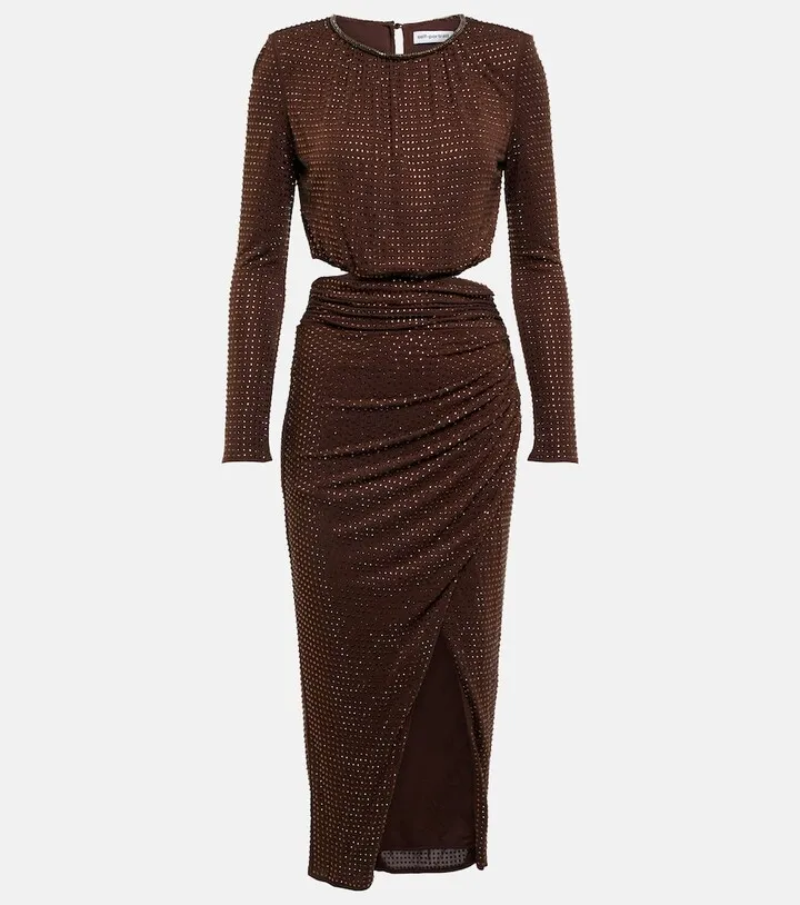 Embellished cutout midi dress