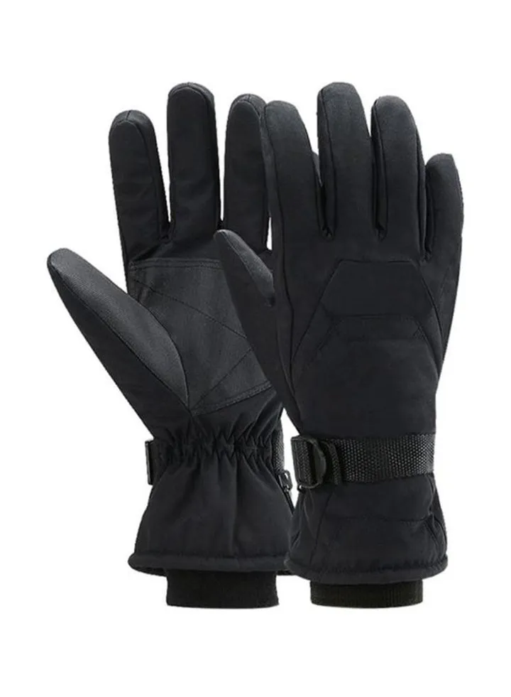 Wind-Resistant Zipper Touch Screen Gloves Black