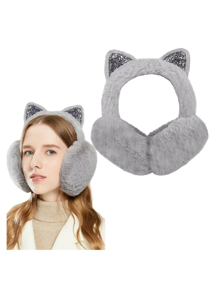 Winter Ear muffs Faux Fur Warm Earmuffs Adjustable Foldable Outdoor Ear Warmers For Women Girls Men,1pack/2pack