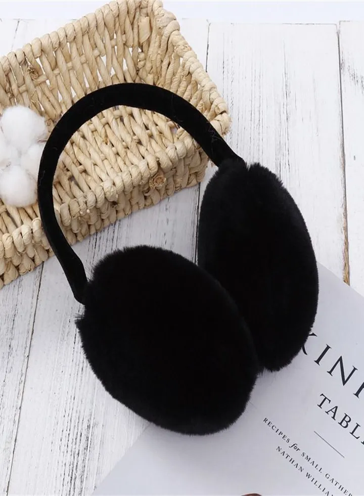 Winter Riding Cold and Frostproof Cute Earmuffs Black