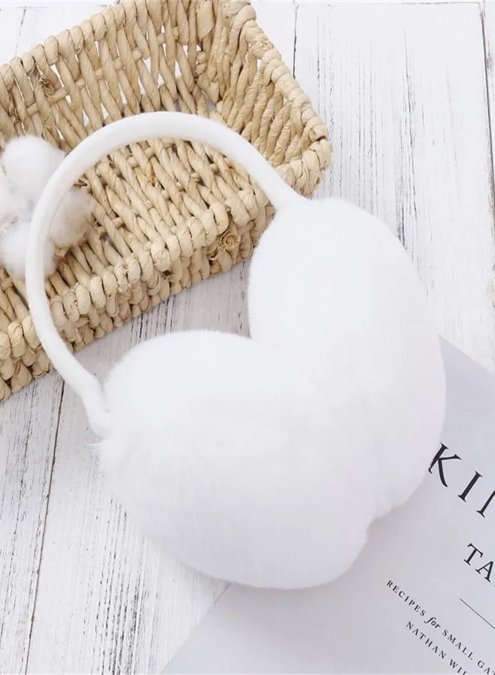 Winter Riding Cold and Frostproof Cute Earmuffs White