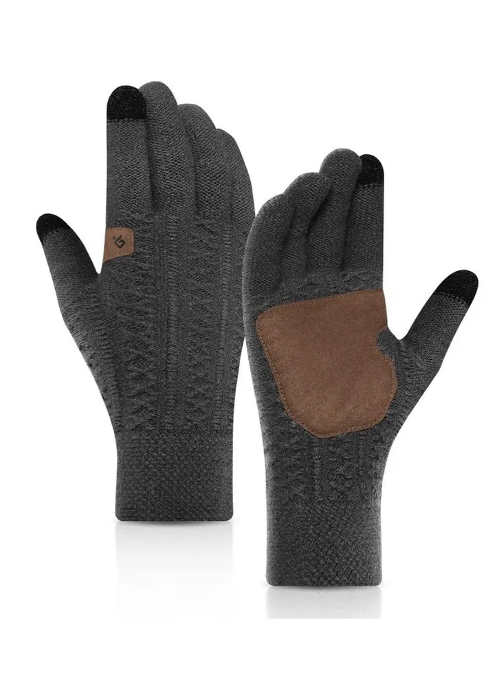 Men's Warm Windproof Plush Anti-skid Casual Business Gloves