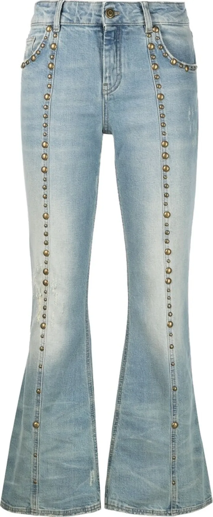 Stud-Detail Cropped Bootcut Jeans