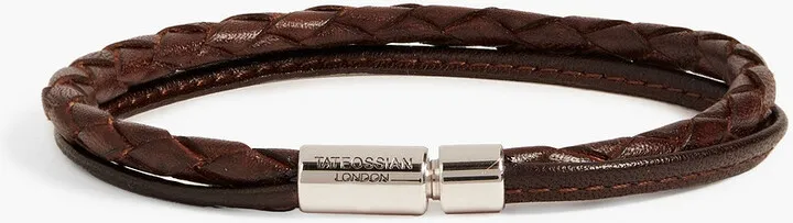 Sterling silver and braided leather bracelet