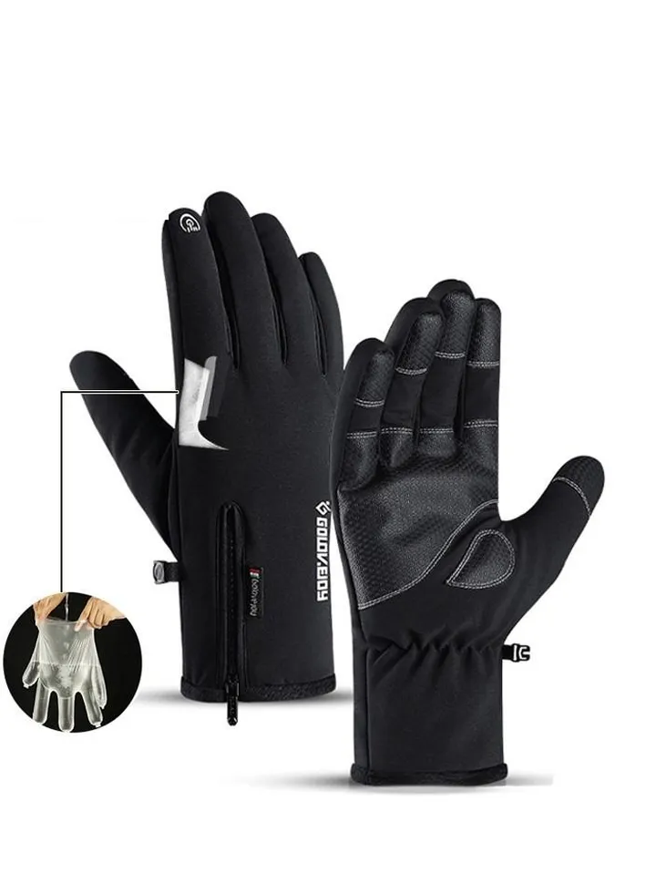 Winter Skiing Men And Women Outdoor Riding Waterproof Non Slip Plush Thickened Warm Gloves