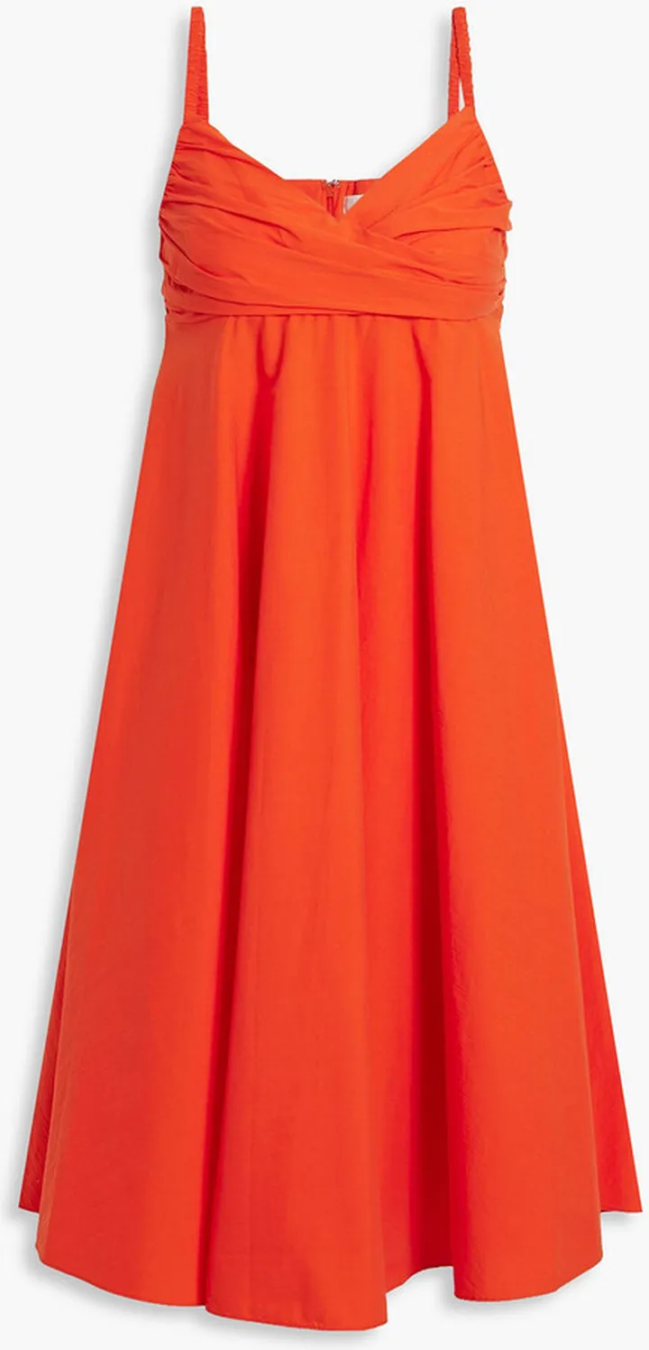 Phoebe wrap-effect cotton-blend poplin dress