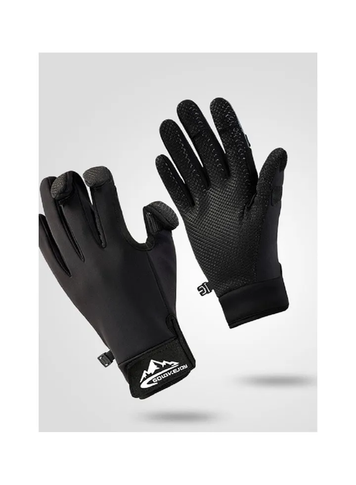 Autumn And Winter New Outdoor Fishing Anti-skid Wear-resistant Plush Warm Luya Gloves