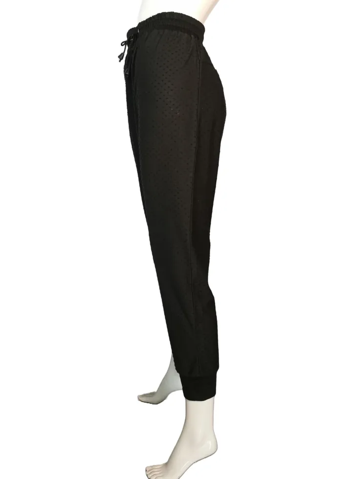 Black Dotted Track Pants