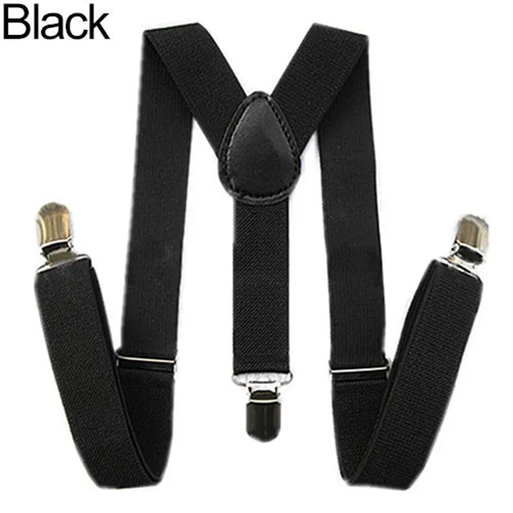Baby Girls Boys Fashion Adjustable Clip-on Y-Back Child Elastic Suspenders Black