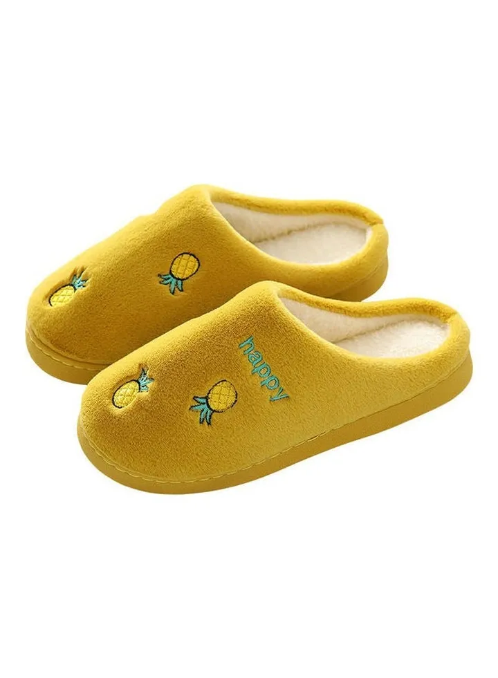 Pineapple Pattern Slip-On Bedroom Slippers