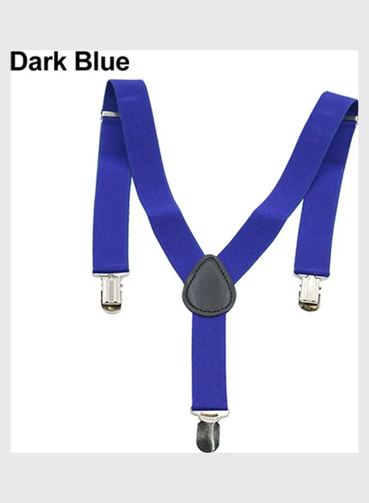 Baby Girls Boys Fashion Adjustable Clip-on Y-Back Child Elastic Suspenders Dark Blue