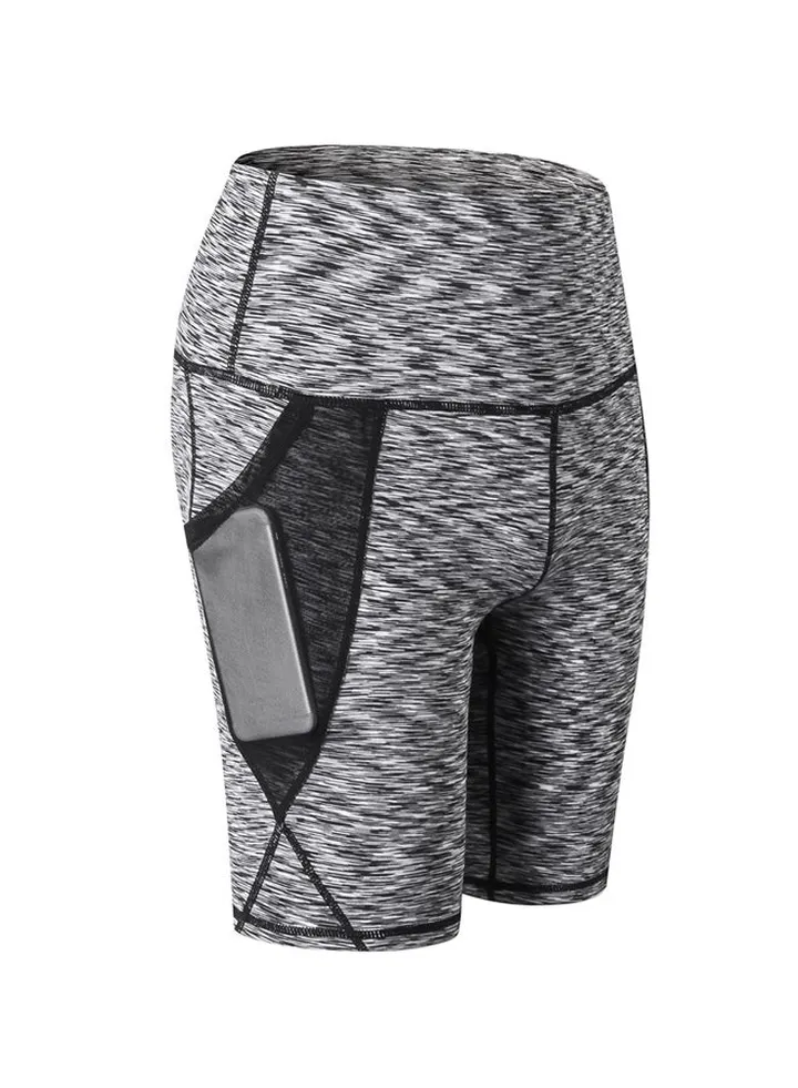 Sports Yoga Short Training Pants Grey