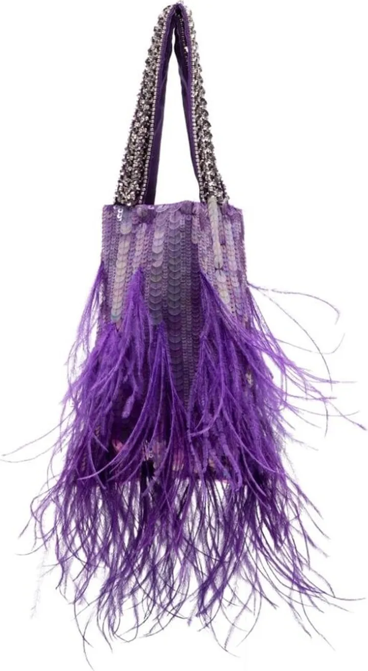 Avery crystal feather bag