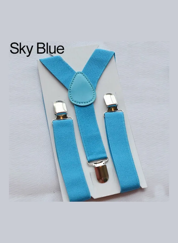 Baby Girls Boys Fashion Adjustable Clip-on Y-Back Child Elastic Suspenders Sky Blue