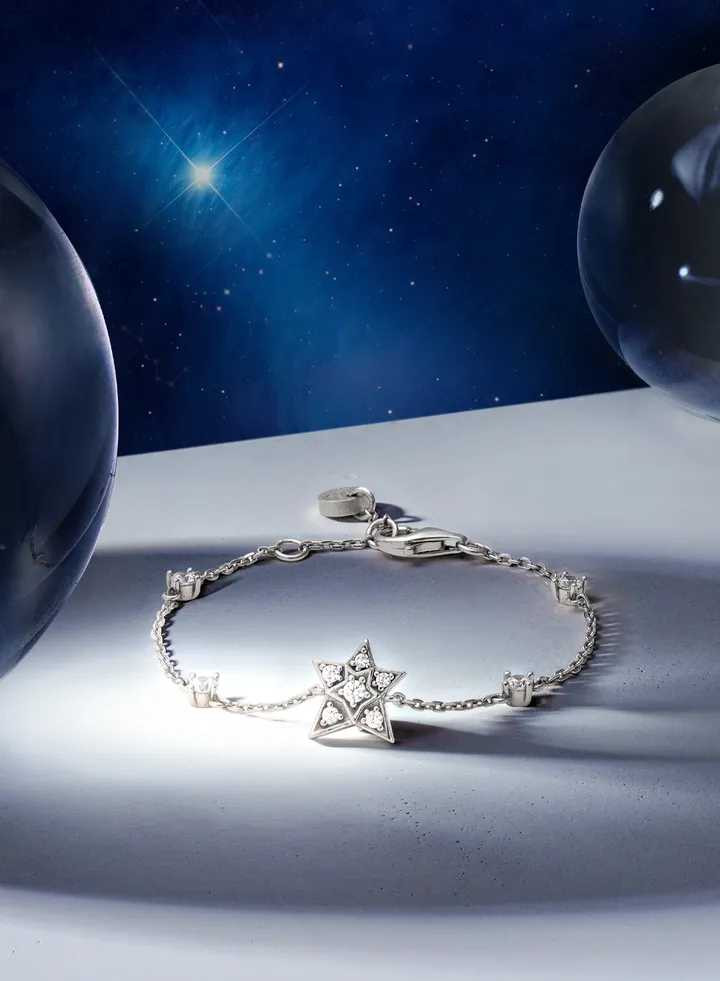 Women's North Star Charm Silver Bracelet