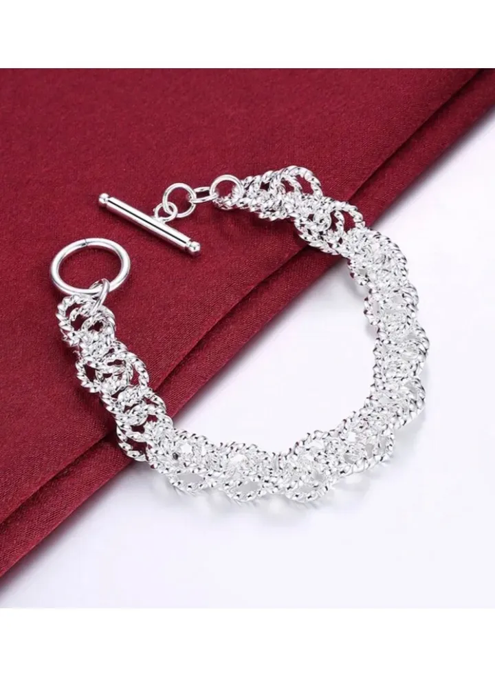 Elegant 925 Solid Silver Bracelet For Women
