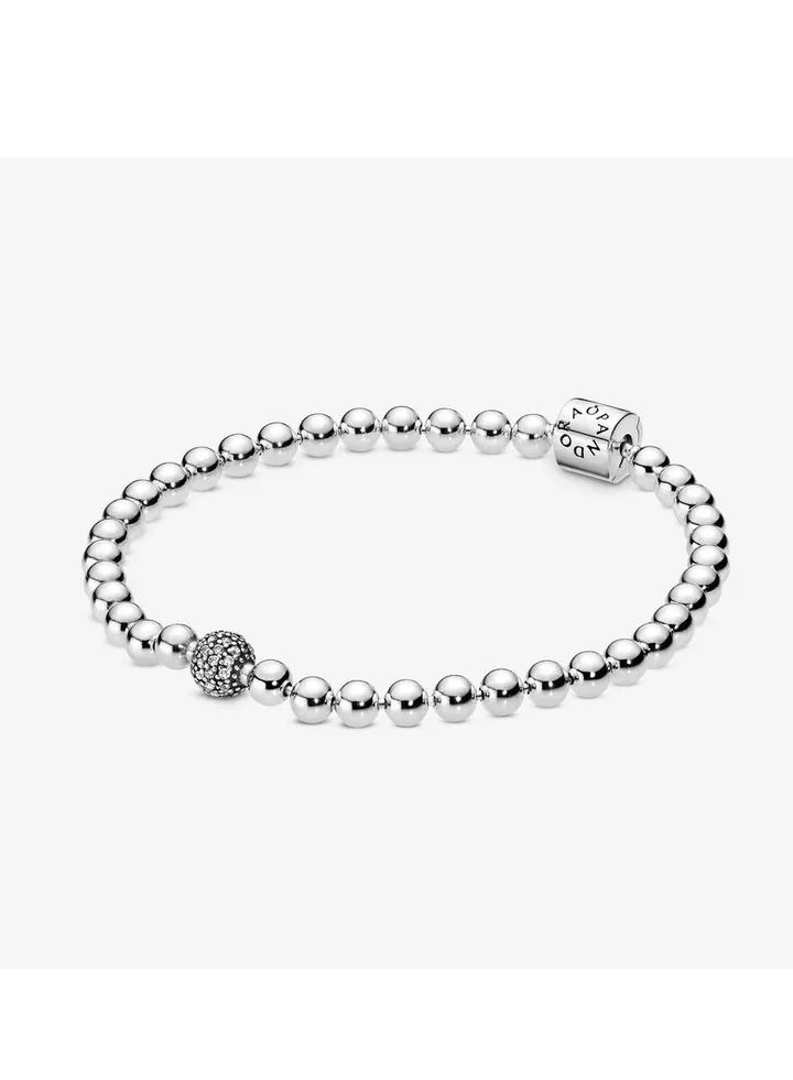PANDORA Beaded & Pavé Bracelet 925 Silver