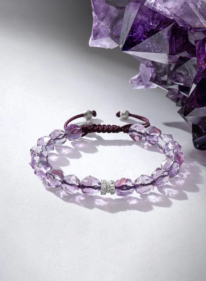 Women's Beaded Bracelet with Amethyst