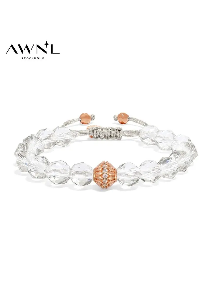 Women's Drawstring Beaded Bracelet Of Cloudberry White