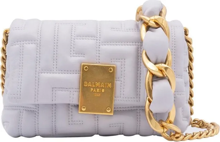 Balmain Quilted Mini 1945 Soft Crossbody Bag