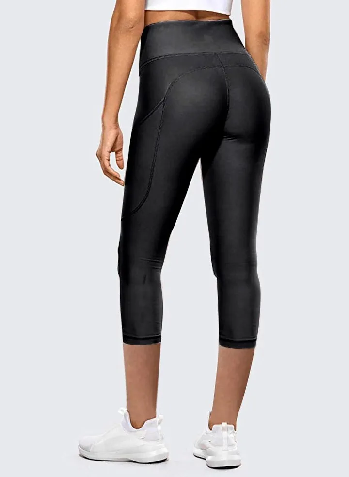 Women's Sports High Waist Hip Lifting Quarter Tight Yoga Pants Black