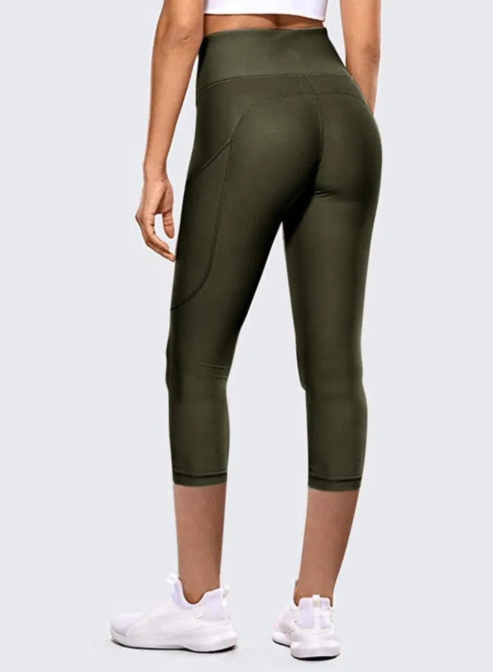 Women's Sports High Waist Hip Lifting Quarter Tight Yoga Pants Green