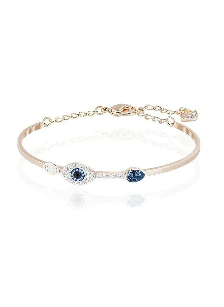 Gold Plated Stone Studded Duo Evil Eye Bracelet