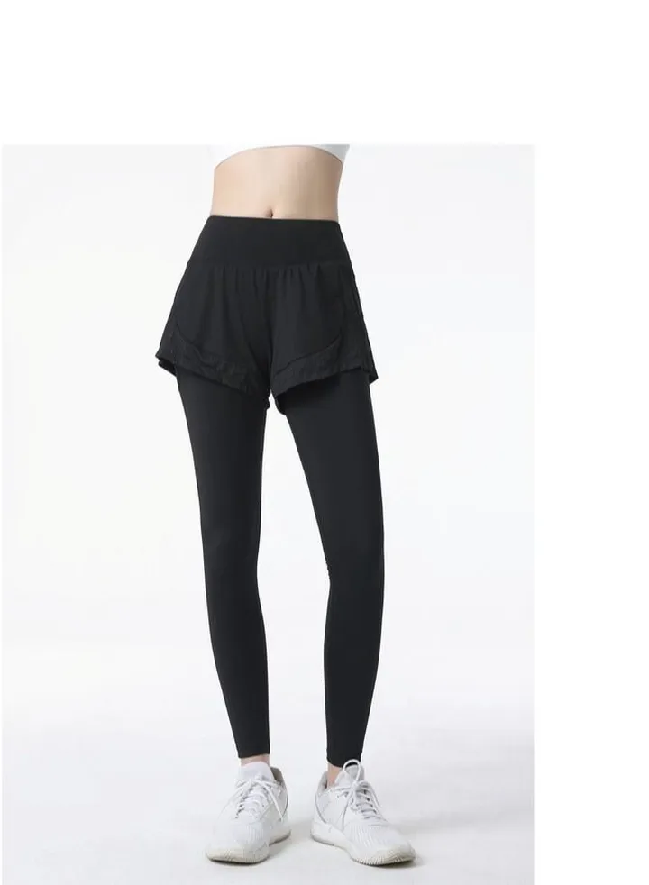 Yoga Fake two-piece sweatpants Black