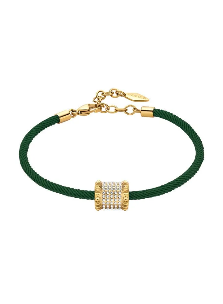 Police Barrel Green & Yellow Gold Plated Stainless Steel Ladies Bracelet With Crystals - PEJLB0001407