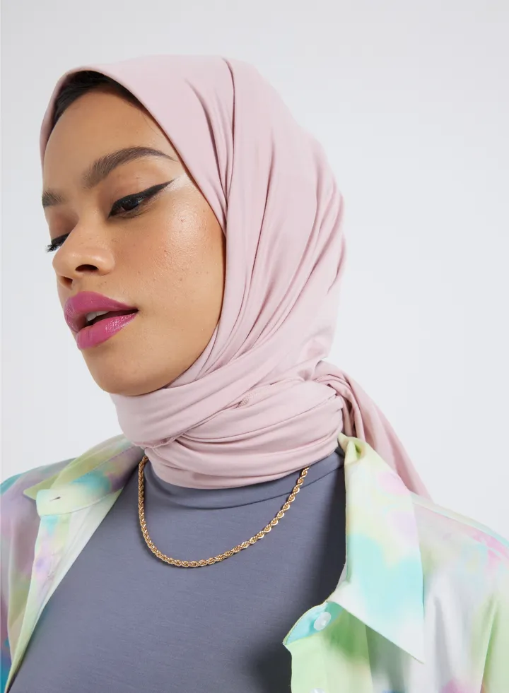 Organic Bamboo Jersey Hijab - Crepe Pink