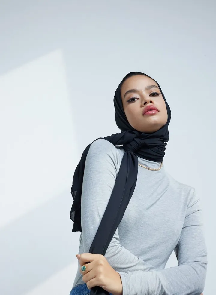 Luxury Black Chiffon Hijab