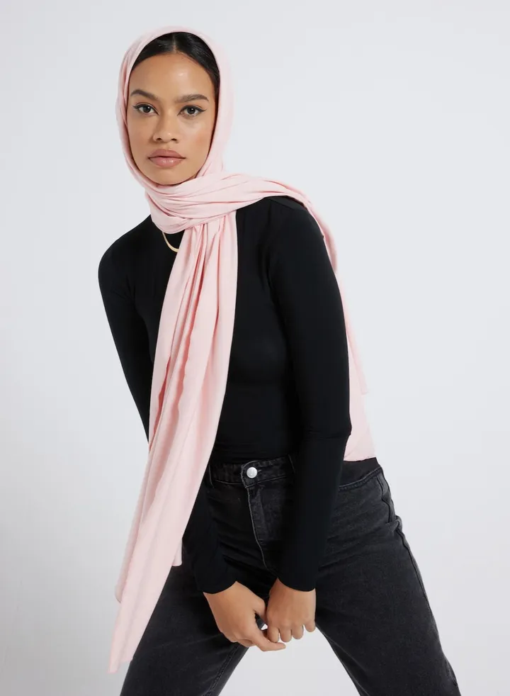 Organic Bamboo Jersey Hijab - Light Pink