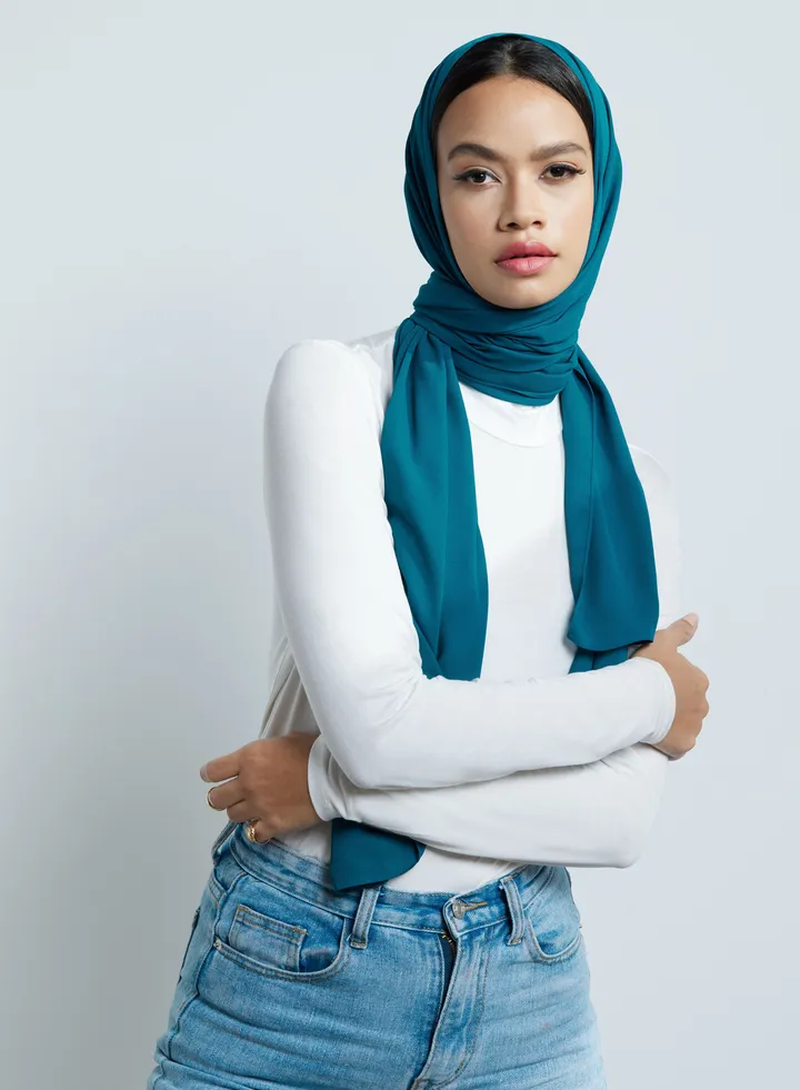 Luxury Teal Green Chiffon Hijab
