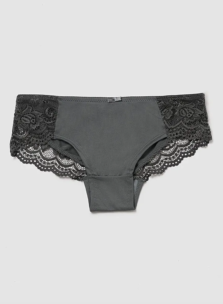 Lace Detailed Boyshorts Bottom Green
