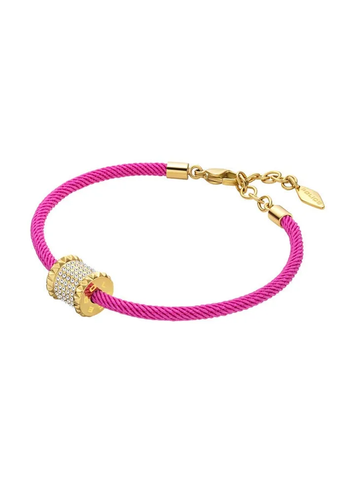 Police Barrel Pink & Yellow Gold Plated Stainless Steel Ladies Bracelet With Crystals - PEJLB0001406