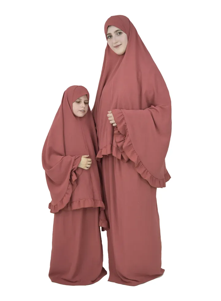 Two Piece Islamic prayer dress for girls kids and women -Prayer Clothes for girls and Muslim Women-Prayer Abaya For women and girls kids- Umrah essentials for women -Prayer dress women