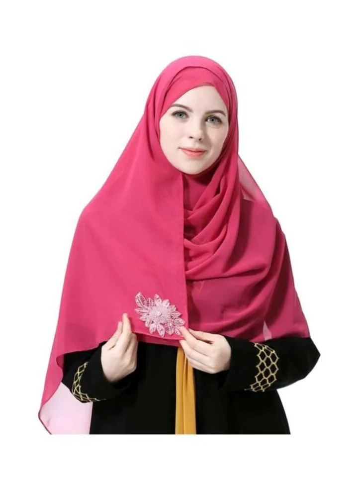 Casual Chiffon Hijab Rose Red