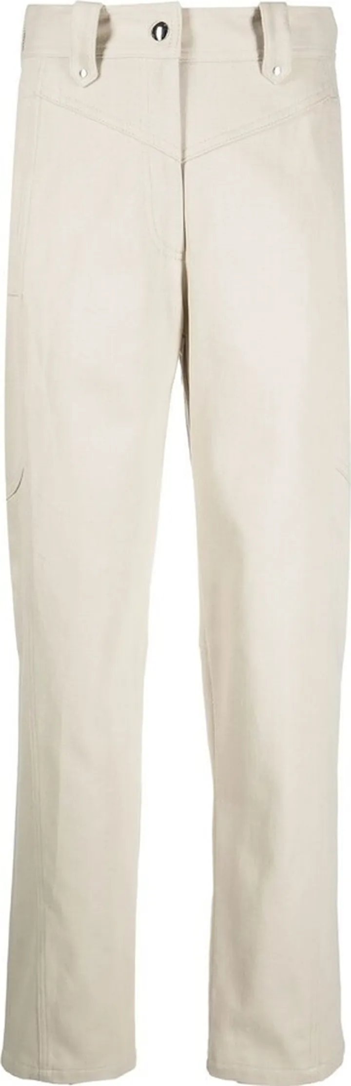 Panelled High-Waist Straight Trousers