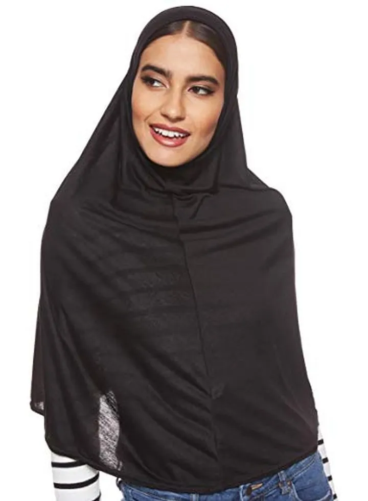 Solid Cotton Hijab Black