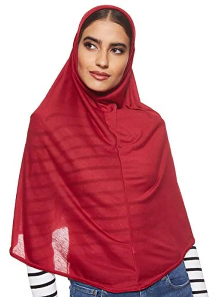 Solid Cotton Hijab Maroon