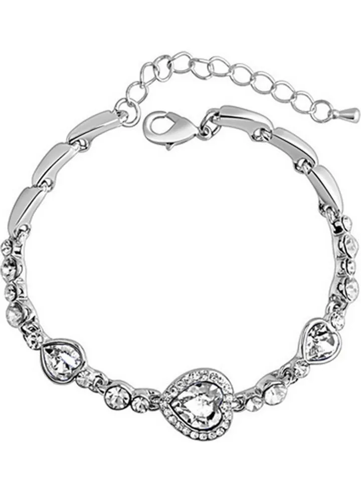 Rhinestone Stylish Alloy Heart Decoration Bracelet